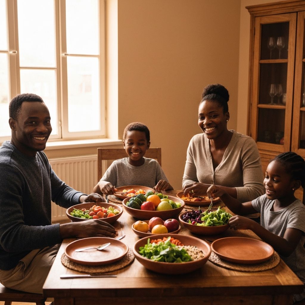 Family enjoying fresh produce